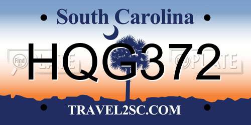 HQG372 South Carolina License Plate