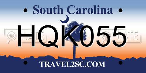 HQK055 South Carolina License Plate