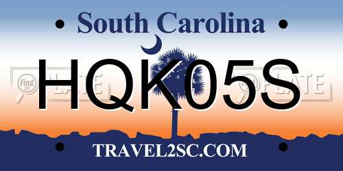 HQK05S South Carolina License Plate