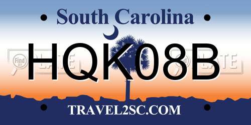 HQK08B South Carolina License Plate