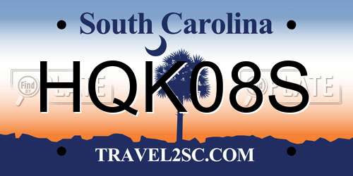HQK08S South Carolina License Plate
