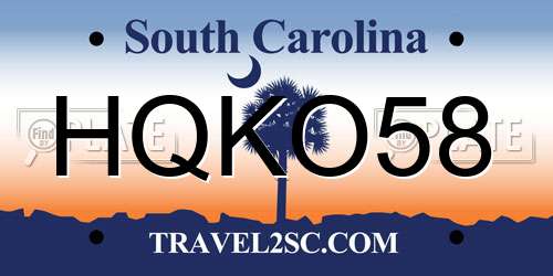 HQKO58 South Carolina License Plate