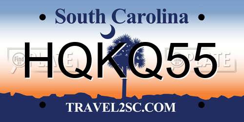 HQKQ55 South Carolina License Plate