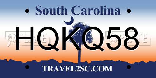 HQKQ58 South Carolina License Plate