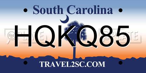 HQKQ85 South Carolina License Plate