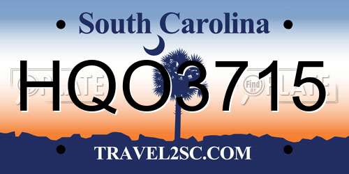 HQO3715 South Carolina License Plate