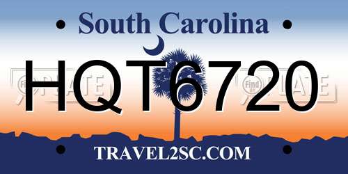 HQT6720 South Carolina License Plate