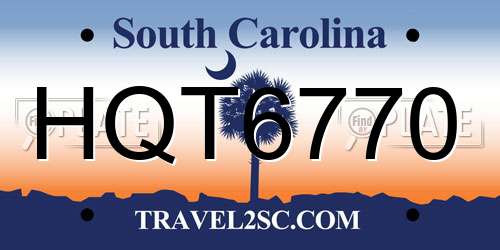 HQT6770 South Carolina License Plate