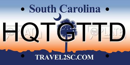 HQTGTTD South Carolina License Plate