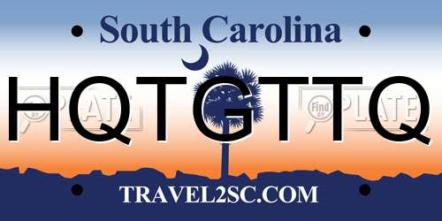 HQTGTTQ South Carolina License Plate