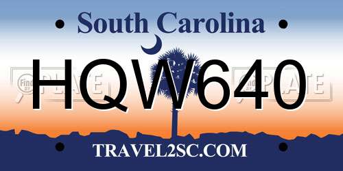 HQW640 South Carolina License Plate