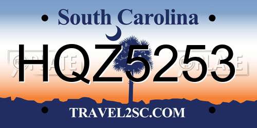 HQZ5253 South Carolina License Plate