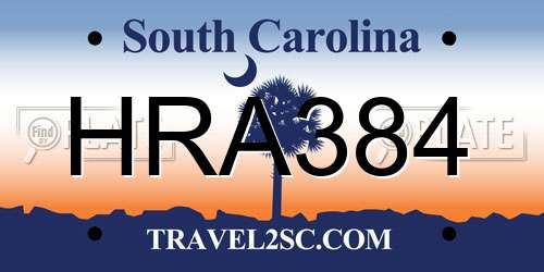 HRA384 South Carolina License Plate