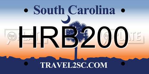 HRB200 South Carolina License Plate