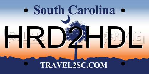 HRD2HDL South Carolina License Plate