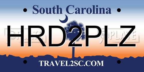 HRD2PLZ South Carolina License Plate