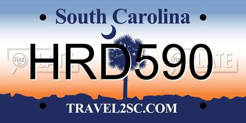 HRD590 South Carolina License Plate