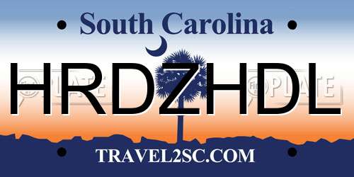 HRDZHDL South Carolina License Plate