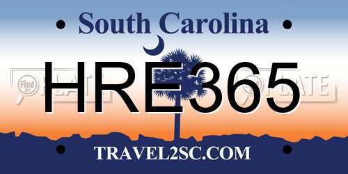 HRE365 South Carolina License Plate