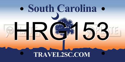 HRG153 South Carolina License Plate