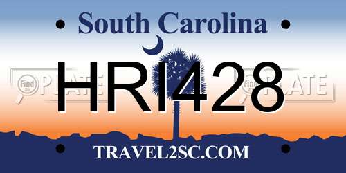 HRI428 South Carolina License Plate