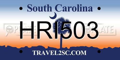 HRI503 South Carolina License Plate