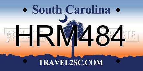 HRM484 South Carolina License Plate