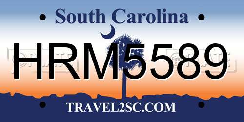 HRM5589 South Carolina License Plate