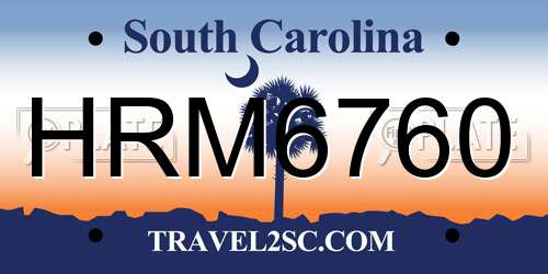 HRM6760 South Carolina License Plate