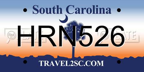 HRN526 South Carolina License Plate