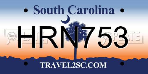 HRN753 South Carolina License Plate
