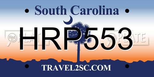 HRP553 South Carolina License Plate