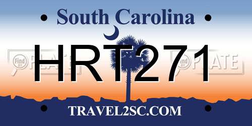 HRT271 South Carolina License Plate
