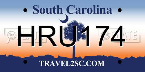 HRU174 South Carolina License Plate