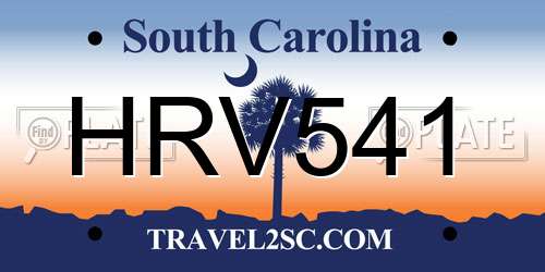 HRV541 South Carolina License Plate