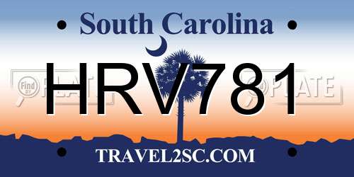 HRV781 South Carolina License Plate