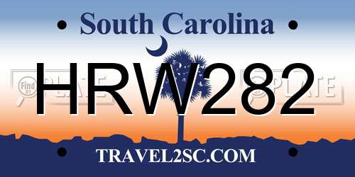 HRW282 South Carolina License Plate