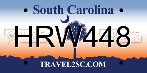 HRW448 South Carolina License Plate