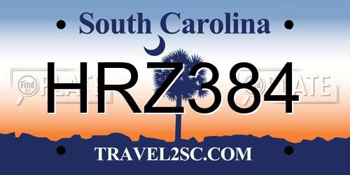 HRZ384 South Carolina License Plate