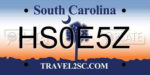 HS0E5Z South Carolina License Plate
