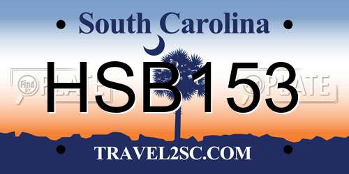 HSB153 South Carolina License Plate