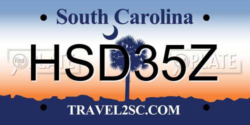 HSD35Z South Carolina License Plate