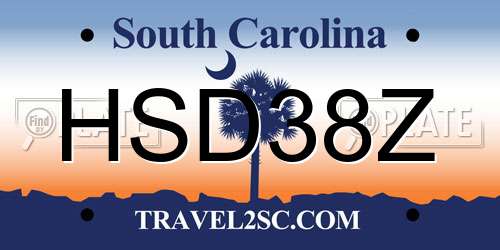 HSD38Z South Carolina License Plate