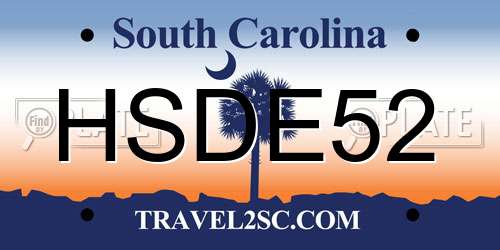 HSDE52 South Carolina License Plate