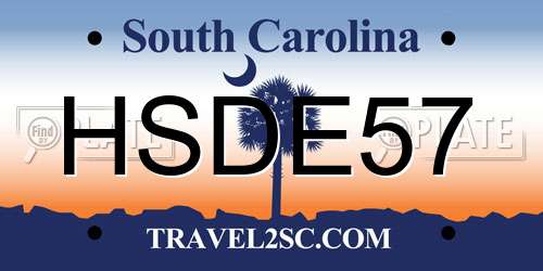 HSDE57 South Carolina License Plate