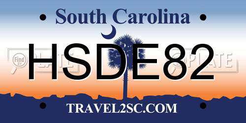 HSDE82 South Carolina License Plate