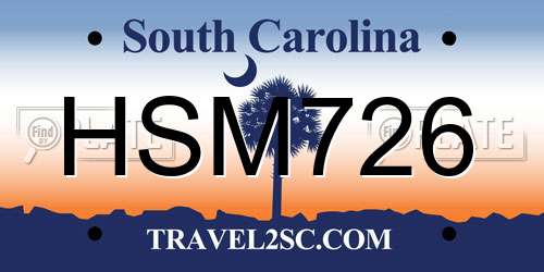 HSM726 South Carolina License Plate