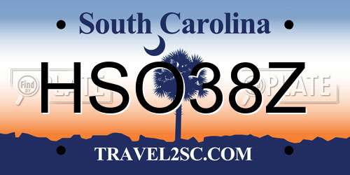 HSO38Z South Carolina License Plate