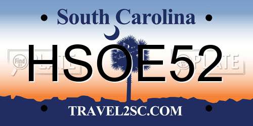 HSOE52 South Carolina License Plate