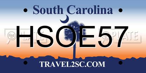 HSOE57 South Carolina License Plate